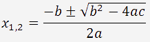 Resolución de una ecuación de segundo grado con la fórmula cuadrática